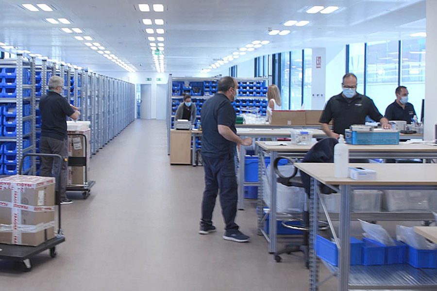 Employees working in new Acumed logistics center